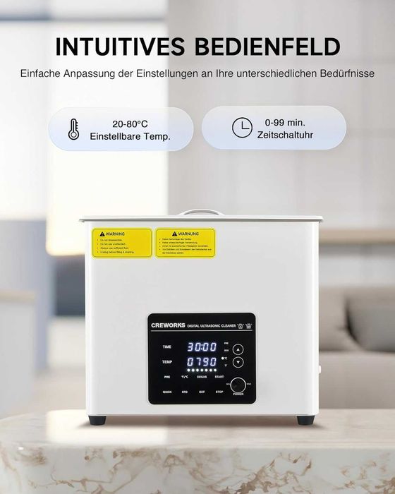 Ултразвуков пречиствател CREWORKS Ultrasonic Cleaning 6 литра,Гаранция