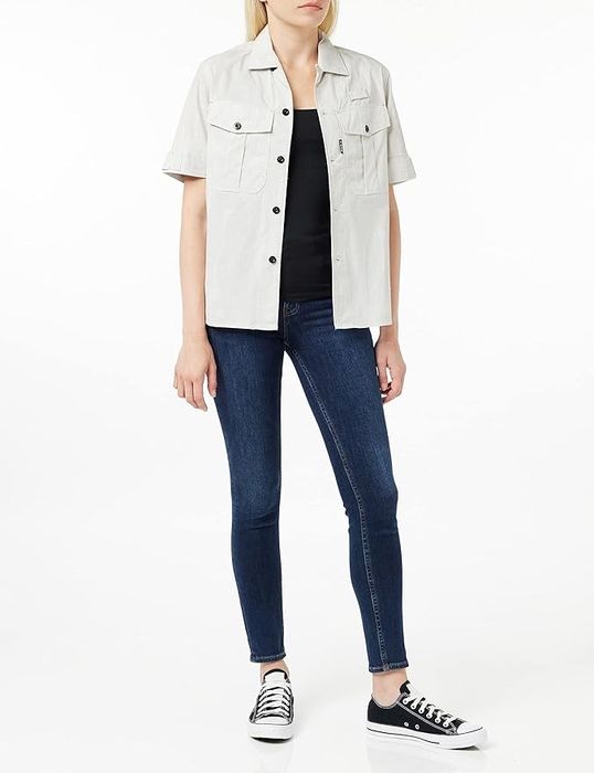 Нова дамска риза с къс ръкав G-Star RAW М бял с етикет