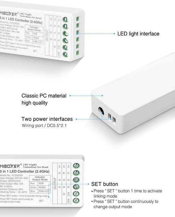 Controler LED RGBW  3-în-1, NOU, Factura