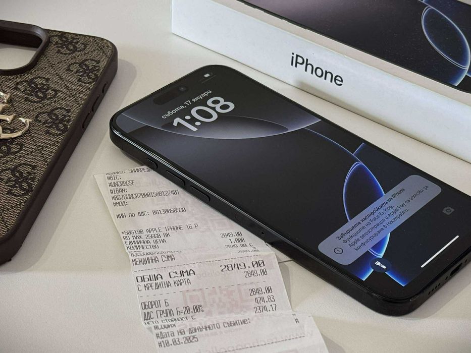 Бартер! iPhone 16 Pro Max Black Titanium (Черен) 100% Батерия