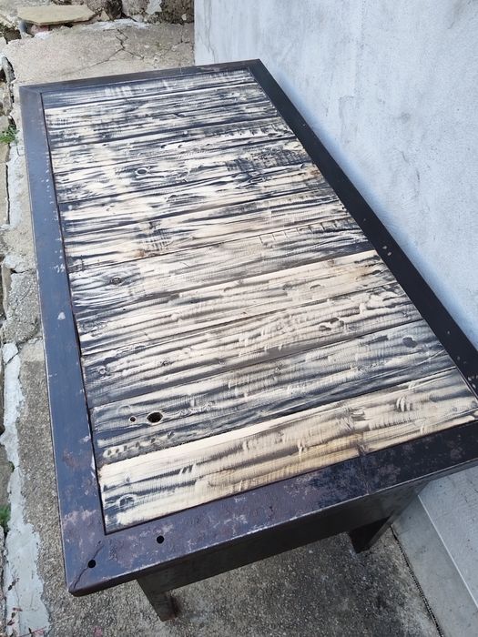 Стара Метална Масивна Работна Маса / 80кг.
