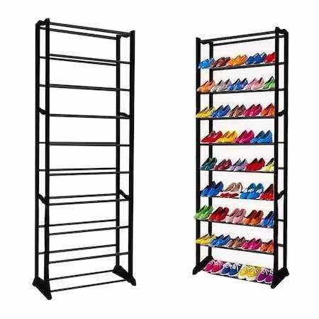 Чисто нов метален стелаж/ рафт за обувки, 10 рафта, 30 чифта