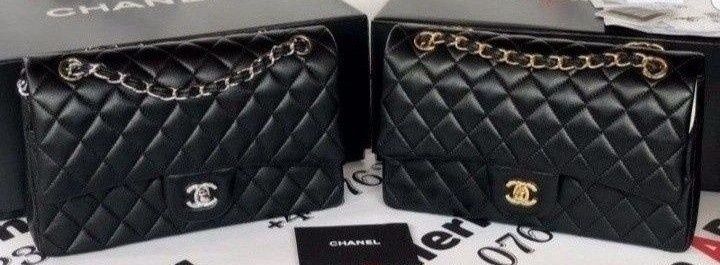Geanta damă Chanel Jumbo,accesorii metalice aurii/argintii,saculet,eti