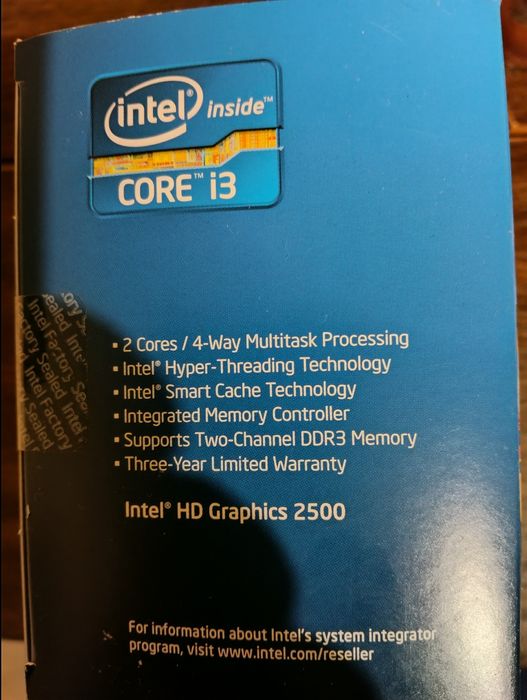 Процесор INTEL CORE i3-3250 3,5 GHz LGA 1155 3MB 55 W BOX DESKTOP