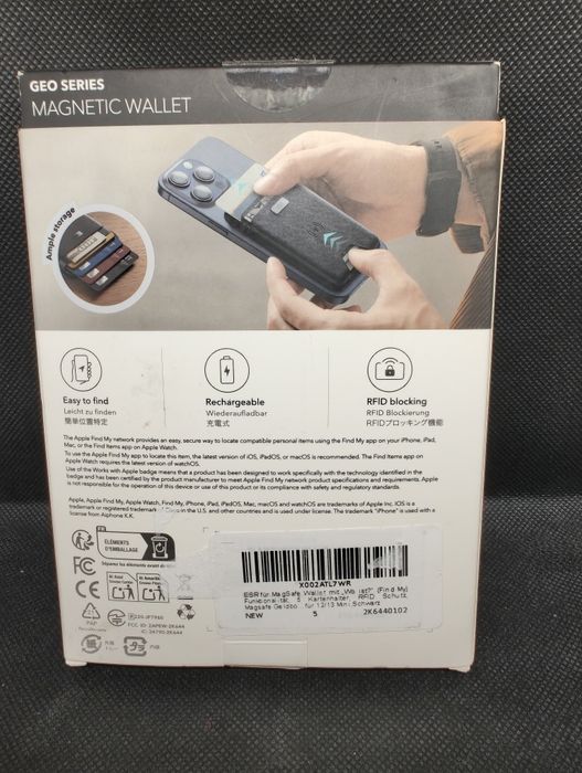 Portofel Magnetic ESR Geo Series MagSafe, Apple Find My (Localizare), RFID, Nou
