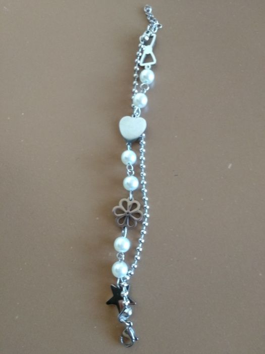 Нова дамска гривна от медицинска стомана и перли