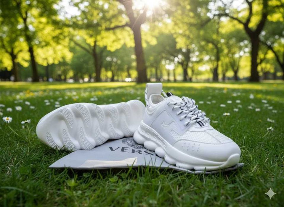 Adidasi Versace Chain Alb - Adidasi Premium - Model Unisex