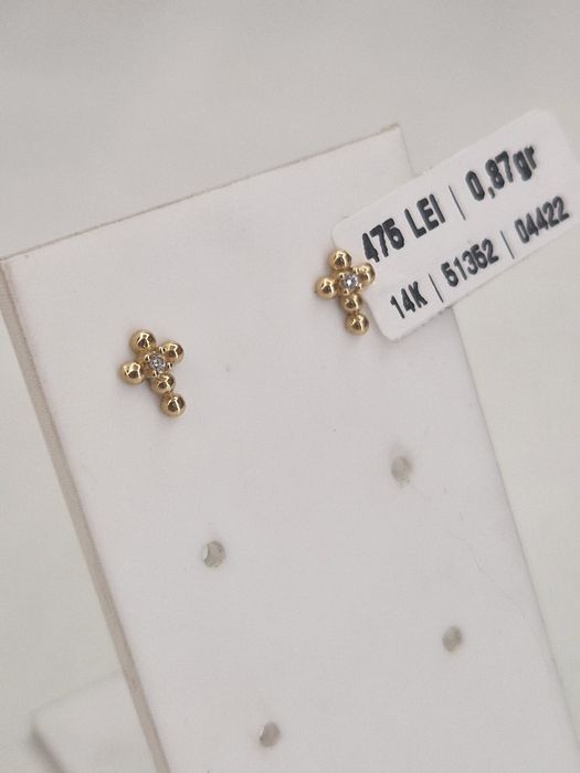 Cercei Aur 14k Greutate 0.87gr Garantie!#51352