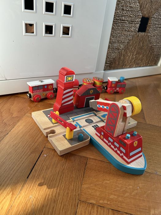 Bigjigs Rail Firefighters salvatori marini + tren pompieri