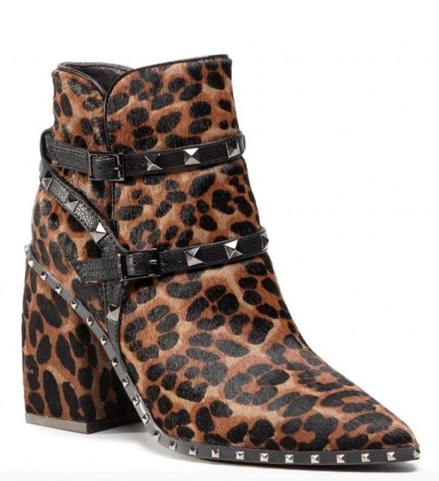 Botine piele naturala Alma En Pena,animal print, super model