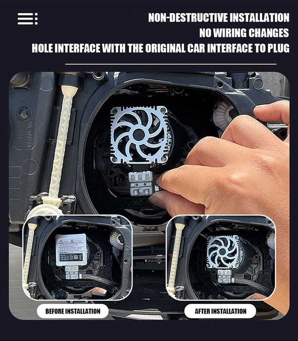 Set 2 Becuri LED Faruri D1S CANBUS 70W 30000LM 6000K Conversie HID LED