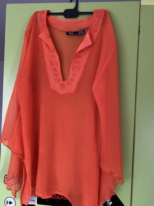 Bluza de vara portocaliu-corai