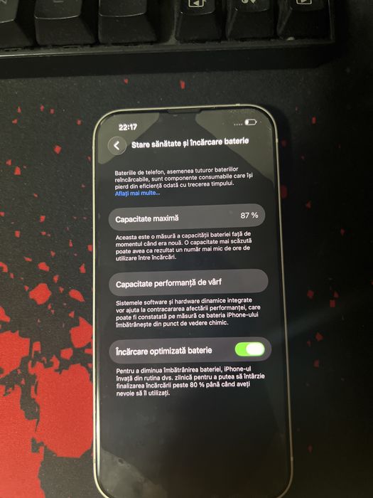 vand iphone 14 simplu 128 gb , 87% sanatate la baterie