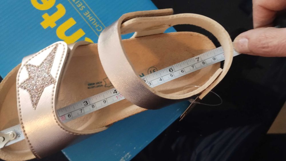 Сандали момиче 31 номер - розово злато, естествена кожа, нови