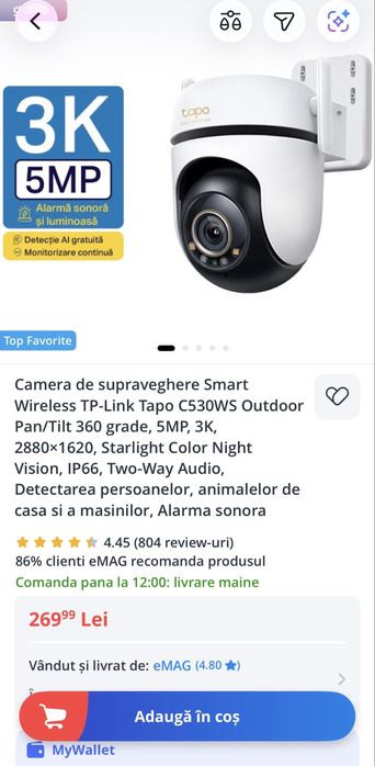 Camere supraveghere 3 x TP link Tapo C530WS noi