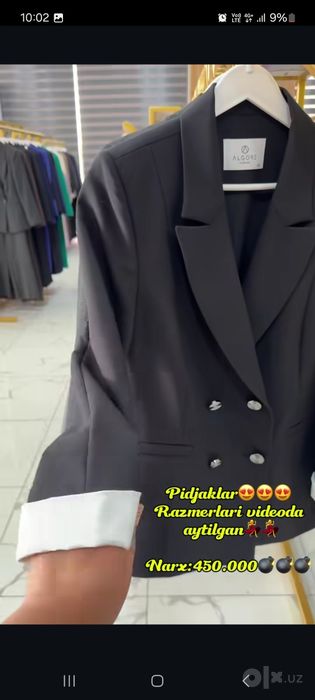 Turetskiy kastyum yangi. 36 razmer 38ga ham keladi.