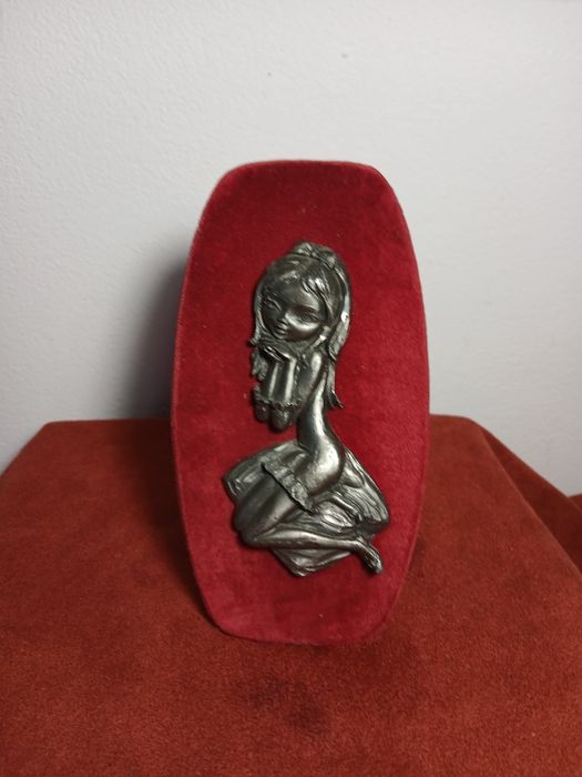 Piesă decorativă veche, ramă tablou, fetiță