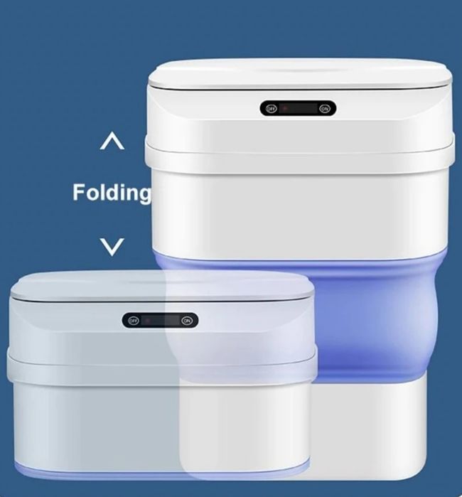 Cos de gunoi Smart pliabil blue/roz cu senzor de miscare 8L- 17,5L