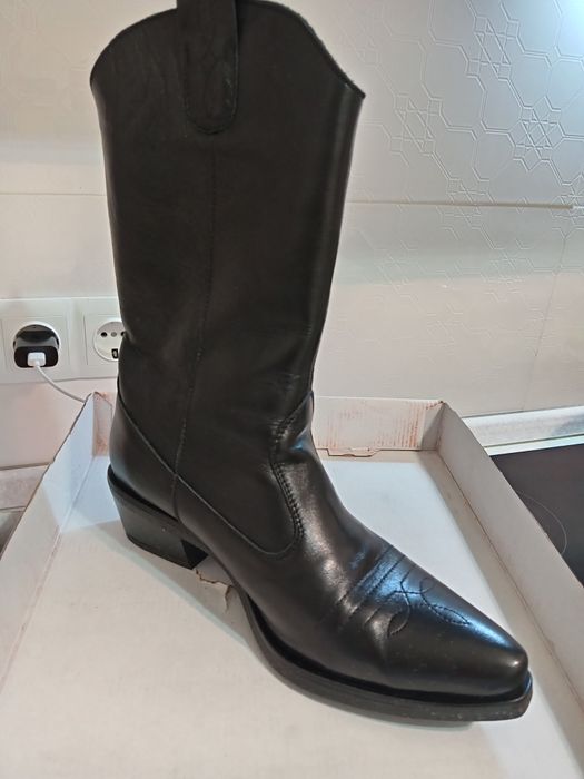 Сапоги демисезонные кожаные