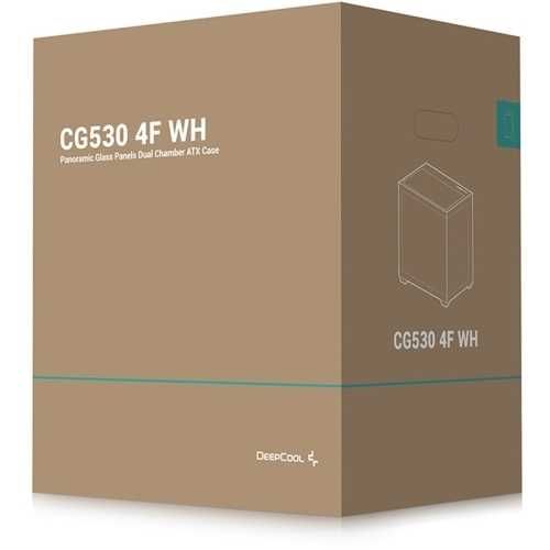 Carcasă Gaming DeepCool CG530 4F White ARGB Panoramică | 4 Ventilatoare PWM | USB-C | Garanție 24 Luni