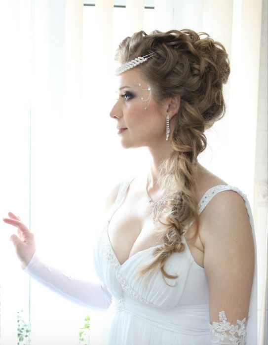 Прически, укладки волос всех видов, макияж.