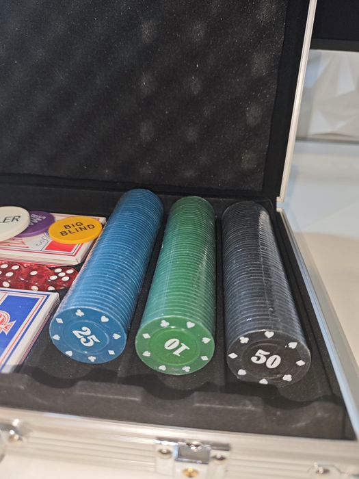 Пълен покер комплект в алуминиев куфар – 300 чипа (нов)