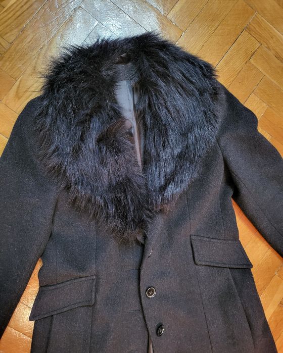 Trenci dama cu guler de blana marimea 44