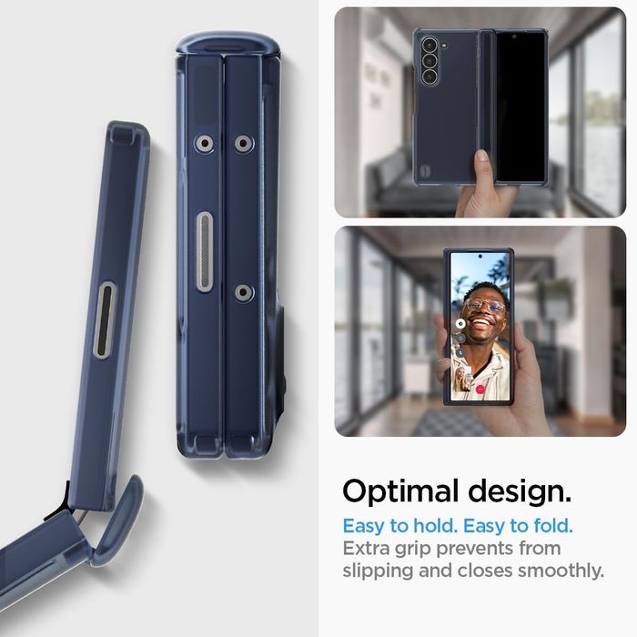 Samsung galaxy z fold 6 case - spigen blue/black/zero one