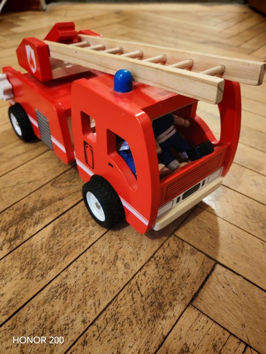 Mașinuța pompieri lemn copii