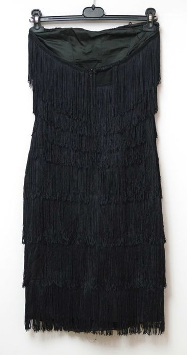 Rochie vintage Norma Kamali cu franjuri marimea 40