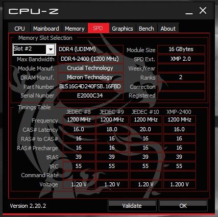 Crucial Ballistix DDR4 32GB (2×16GB) 2400MHz CL16