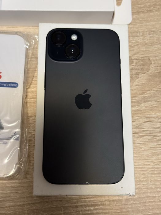 iPhone 15 128GB Black 95% Baterie + Încărcător Fast + Husă + Folie