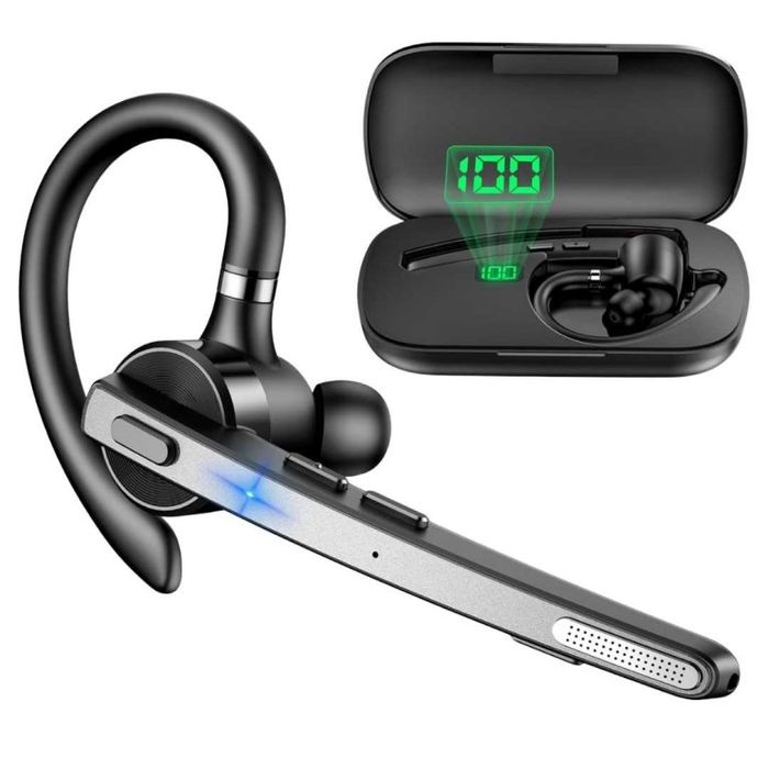 Casca Bluetooth CerCip G9, Autonomie baterie 15 ore, Carcasa de incarcare, Anulare zgomot, Sunet HD