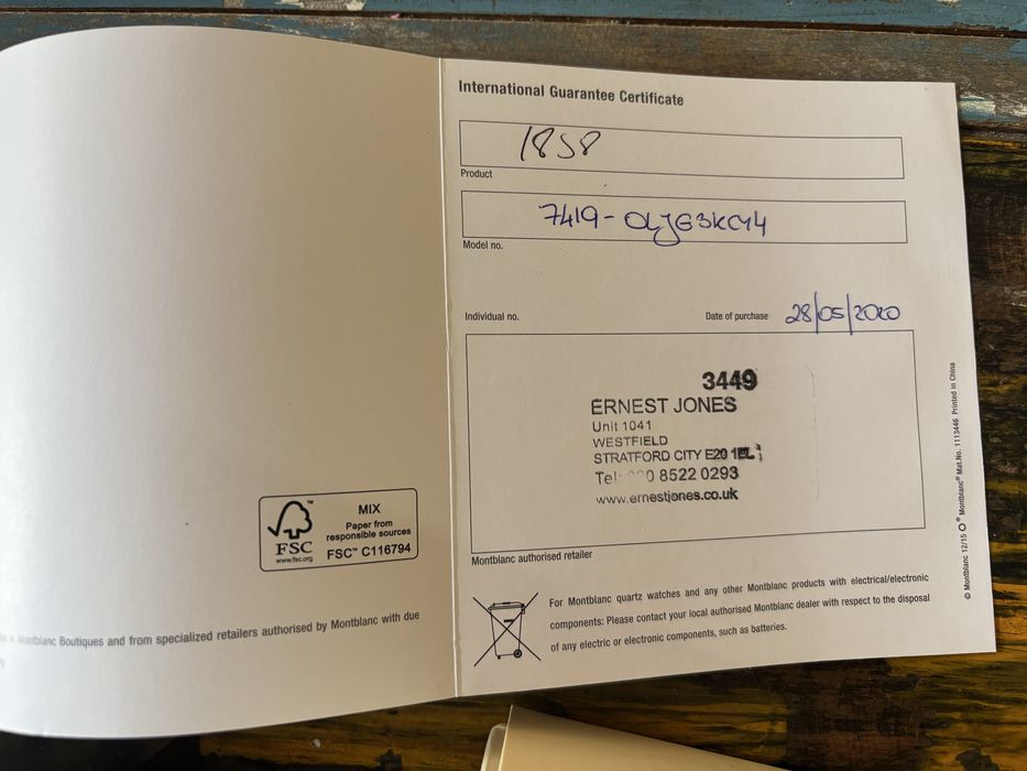 Montblanc-1858 мъжки швейцарски автомат,военен винтидж стил 44 мм фул