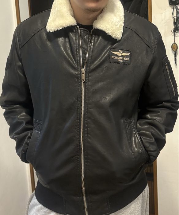 Geaca piele model aviator