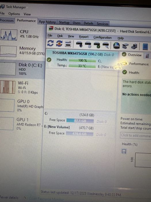 Toshiba i7-5500U 16GB RAM placa video amd M260 de 2GB