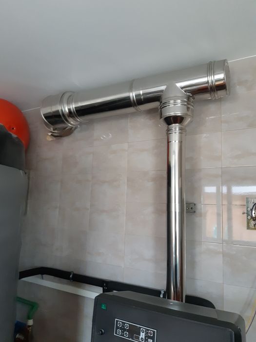 Coș de fum/ogeag/hrubă din inox cu dublu perete sau mono imp. italia