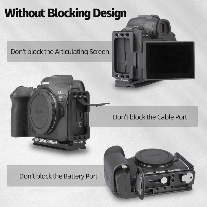 Nitze L-скоба за фотоапарати Canon R6 Mark II / R6 / R5 / R5 C