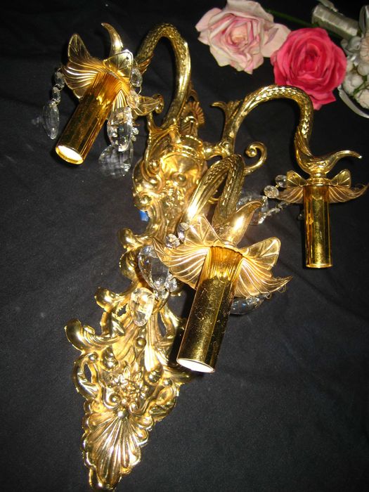 Бра Бронзовое светильник позолоченный