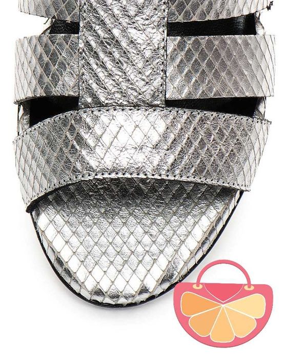 JUST CAVALLI № 37 – Дамски кожени сандали "SILVER GLADIATOR" нови