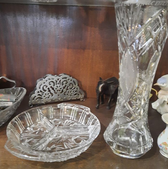 Ваза и чиния за ядки Кристални