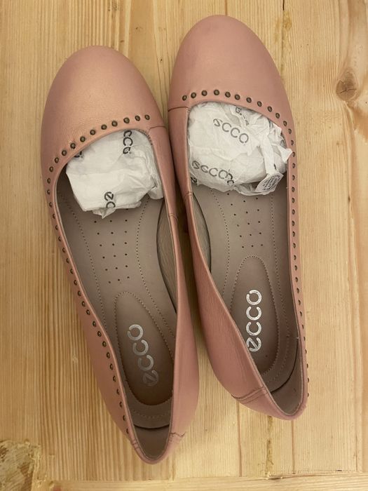 Balerini ECCO din piele naturala roz aproape noi, marimea 37