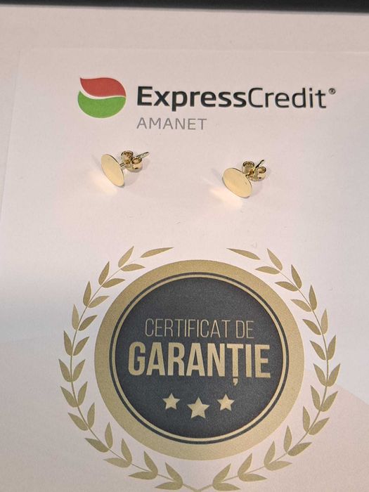 (AG41) Cercei aur, 14K B5207.1 - Certificat de garantie!