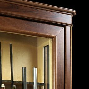 Dulap 15 arme cu vitrina, invelit in lemn masiv, Prestige