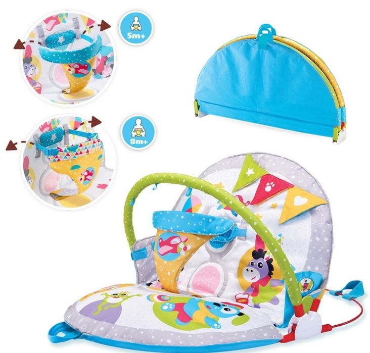 Jucarie Centru de joaca pliabil si sezlong cu jucarii, Yookidoo, 0-12