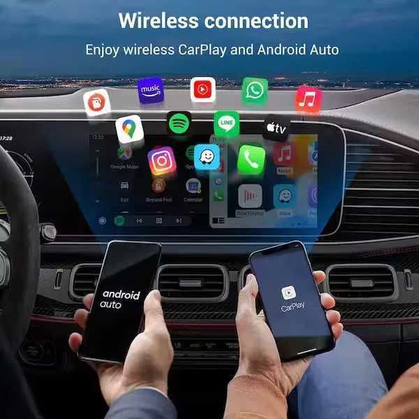 Adaptor Wireless Apple CarPlay Android Auto Audi VW Mercedes Toyota