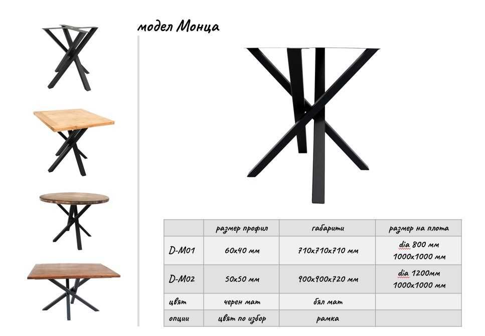 Метална основа за маса Модел Монца