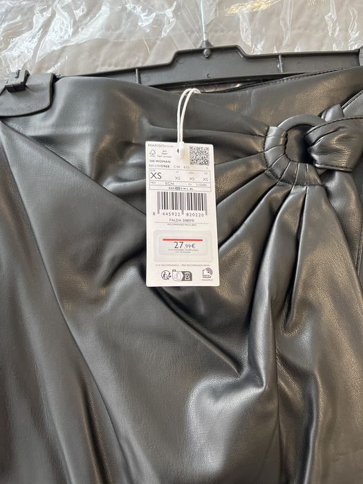 Кожена пола mango xs