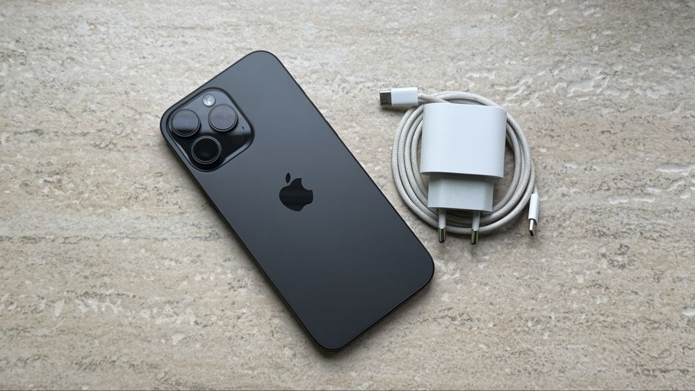 iPhone 16 Pro Max Titanium Black Ca Nou/ 100% Bateria Sim Fizic