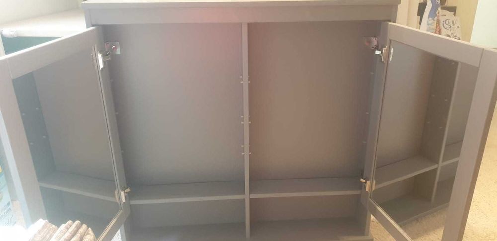 dulapior baie Hemnes gri